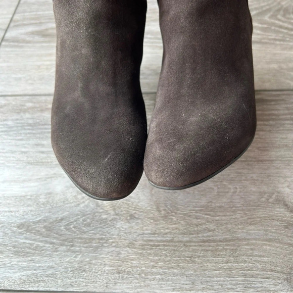 Arnold Churgin Handmade Brown Suede Slouch Knee High Tall Heeled Boots - Picture 5 of 14